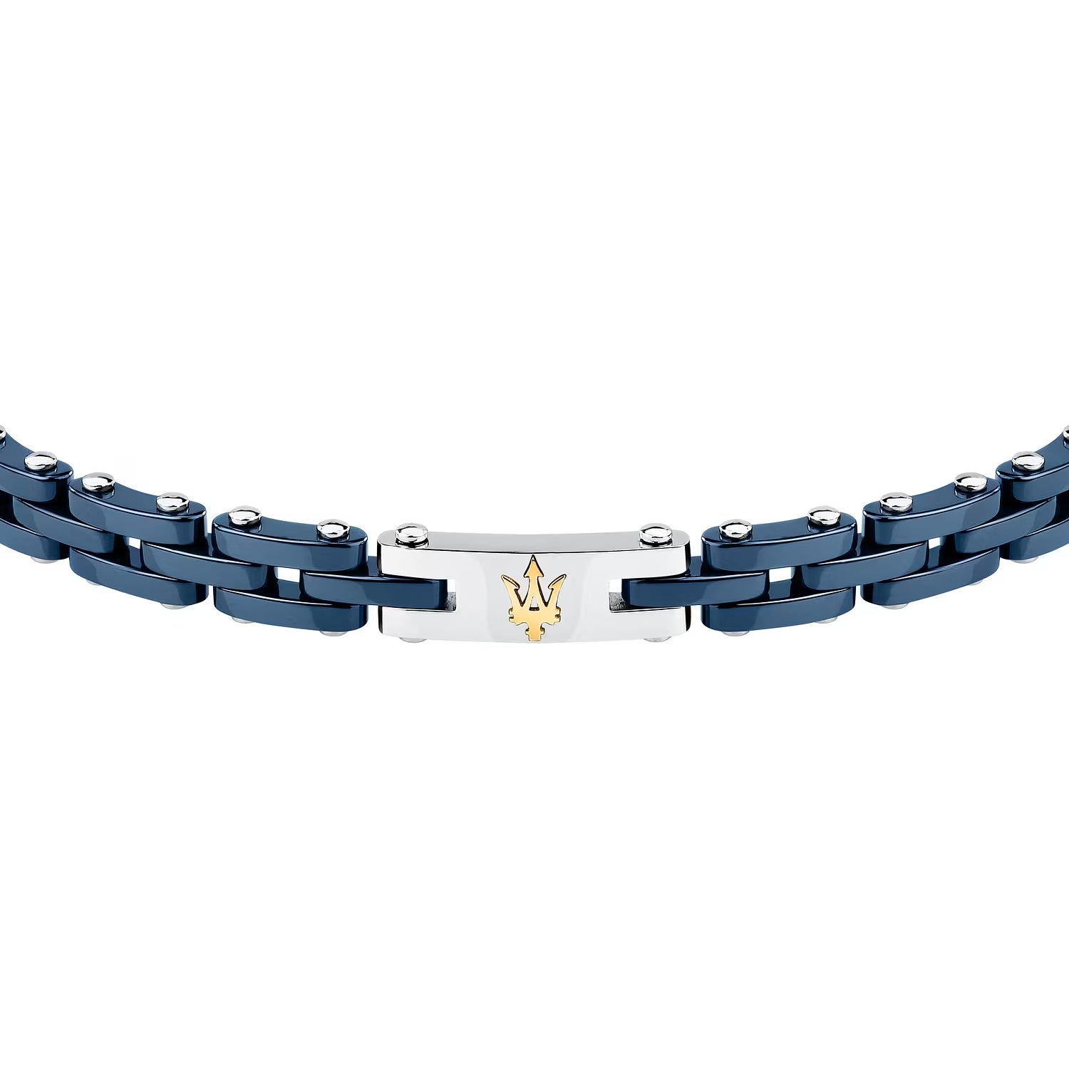 Bracciale Uomo Maserati Acciaio Semirigido Ceramica Blu JM425ATZ65